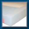 Sloped memory foam heal section for added comfort and to increase circulation and reduce pressure